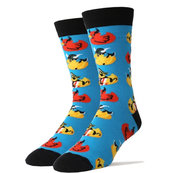 NWT "Rub a Dub" Pirate, Devil & Viking Rubber Duck Socks - Picture 1 of 5